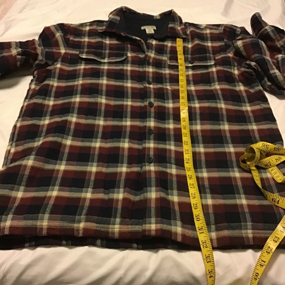 L.L. Bean fleece Lined Flannel Teddy Flannel - Picture 3 of 8